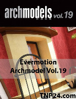 آرک مدل شماره 19 شامل ساعت دیواری، شومینه، ست لیوان، سطل زباله، شمع دانی و...Evermotion Archmodel Vol 19