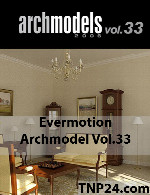 آرک مدل شماره 33 شامل مبلمان و میز کلاسیکEvermotion Archmodel Vol 33