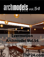 آرک مدل شماره 54 شامل میز و صندلیEvermotion Archmodel Vol 54