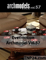 آرک مدل شماره 57 شامل ظروف چینیEvermotion Archmodel Vol 57