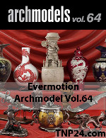 آرک مدل شماره 64 شامل مجسمه و وسایل تزیینی و...Evermotion Archmodel Vol 64
