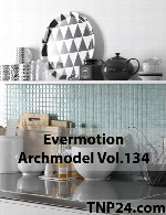 آرک مدل شماره 134 شامل لوازم تزیینیEvermotion Archmodel Vol 134