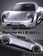 سمپل سه بعدی پورشه 911 آر 2017 وی ریPorsche 911 R 2017 - Vray 3D Object
