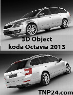 سمپل سه بعدی کودا اکتیوا 2013 کمبیkoda Octavia 2013 Combi 3D Object