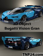 سمپل سه بعدی بوگاتی ویزیون گرن توریسموBugatti Vision Gran Turismo 3D Object