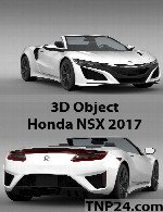 سمپل سه بعدی هوندا ان اس ایکس 2017Honda NSX 2017 3D Object