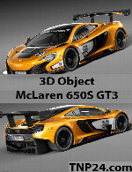 سمپل سه بعدی مکلارن 650 اس جی تی 3McLaren 650S GT3 3D Object