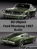 سمپل سه بعدی فورد موستانگ 1967 بولیتFord Mustang 1967 Bullit 3D Object