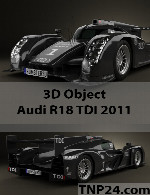 سمپل سه بعدی آوودی آر 18 تی دی آی 2011Audi R18 TDI 2011 3D Object