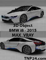 سمپل سه بعدی بی ام دبلیو آی8 -2015 مکس وی ریBMW i8 - 2015 MAX_VRAY 3D Object