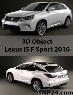 سمپل سه بعدی لکسوز آی اس اف اسپورت 2016Lexus IS F Sport 2016 3D Object