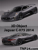 سمپل سه بعدی جگوار سی -ایکس 75 2014Jaguar C-X75 2014 3D Object