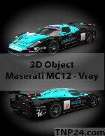 سمپل سه بعدی مازراتی ام سی 12 -وی ریMaserati MC12 - Vray 3D Object