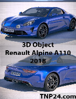 سمپل سه بعدی رنو آلپاین ای 110 2018Renault Alpine A110 2018 3D Object