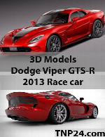 مدل سه بعدی دوج وایپر جی تی اس - آرDodge Viper GTS-R 2013 Race car 3D Object
