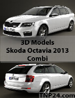 مدل سه بعدی اسکودا اکتیوا 2013 کمبیSkoda Octavia 2013 Combi 3D Object