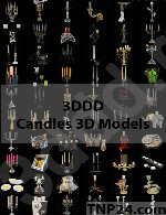 مدلهای سه بعدی شمع و شمعدانیCandle 3D Models