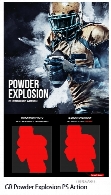 اکشن فتوشاپ ایجاد افکت انفجار پودر بر روی تصاویر از گرافیک ریورGraphicRiver Powder Explosion Photoshop Action