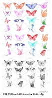براش فتوشاپ پروانه های آبرنگی متنوعCM Photoshop Brush Watercolor Butterfly
