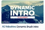 پروژه آماده افترافکت اسلایدشو تصاویر با افکت متحرک قلم مو به همراه آموزش ویدئویی از ویدئوهایوVideohive Dynamic Brush Intro After Effects Template
