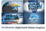 قالب آماده افترافکت نمایش کره زمین با افکت دیجیتالی برای پروژه های موشن گرافیک از ویدئوهایوVideohive Digital Earth Motion Graphics After Effects Template