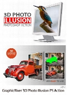 اکشن تبدیل تصاویر به عکس بیرون زده سه بعدی به همراه آموزش ویدئویی از گرافیک ریورGraphicRiver 3D Photo Illusion Photoshop Action