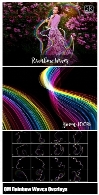 20 کلیپ آرت امواج رنگین کمان با کیفیت 5KCM 5K Rainbow Waves Overlays