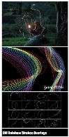 20 کلیپ آرت خطوط رنگین کمان با کیفیت 5KCM 5K Rainbow Strokes Overlays