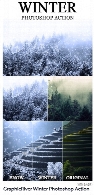 اکشن فتوشاپ ساخت تصاویر زمستانی با افکت برفی از گرافیک ریورGraphicRiver Winter Photoshop Action