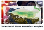 پروژه آماده افترافکت اسلایدشو تصاویر با افکت جوهری به همراه آموزش ویدئویی از ویدئوهایوVideohive Ink Photos After Effects Template