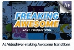 مجموعه ترانزیشن های افترافکت مایع و انفجاری از ویدئوهایوVideohive Freaking Awesome Transitions After Effects Template