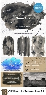 18 تکسچر آبرنگی و جوهری متنوع با کیفیت بالاCM 18 Watercolor Textures Sumi Ink