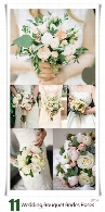 تصاویر با کیفیت دسته گل رز در دست عروسWedding Gentle Bouquet From Brides Roses In Hands