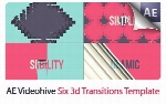 6 ترانزیشن سه بعدی متحرک برای افترافکت از ویدئوهایوVideohive Six 3d Transitions After Effects Template