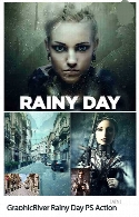 اکشن فتوشاپ ایجاد افکت روز بارانی بر روی تصاویر به همراه آموزش ویدئویی از گرافیک ریورGraphicRiver Rainy Day Photoshop Action