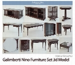 مدل های آماده سه بعدی میز، کمد، کنسول، ویترین و ...Galimberti Nino Furniture Set 3d Model