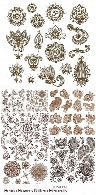 تصاویر وکتور طرح های تزئینی گل و بوته، بت و جقه و ...Henna Flowers Pattern Brown Illustration Elements
