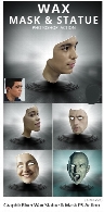 اکشن فتوشاپ تبدیل تصاویر به مجسمه ماسک صورت به همراه آموزش ویدئویی از گرافیک ریورGraphicRiver Wax Statue And Mask Photoshop Action