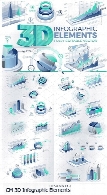تصاویر وکتور عناصر طراحی نمودارهای اینفوگرافیکی سه بعدیCM 3D Corporate Infographic Elements