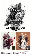 اکشن فتوشاپ ایجاد افکت پاشیدن جوهر متحرک بر روی تصاویر به همراه آموزش ویدئویی از گرافیک ریورGraphicRiver Gif Animated Oil Splash Photoshop Action
