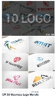 10 تصویر وکتور آرم و لوگوی تجاری متنوعCreativeMarket 10 Business Logo Bundle SK