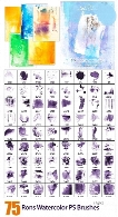 75 براش فتوشاپ لکه های آبرنگی متنوعRons Watercolor Photoshop Brushes