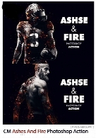 اکشن فتوشاپ ایجاد افکت خاکستر و آتش بر روی تصاویرCreativeMarket Ashes And Fire Photoshop Action