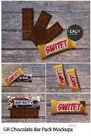 6 موکاپ لایه باز بسته بندی شکلات از گرافیک ریورGraphicriver Chocolate Bar Pack Mockups
