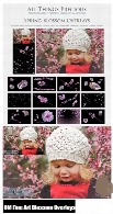 تصاویر کلیپ آرت افکت شکوفه های پراکنده برای تصاویرCM Fine Art Blossom Overlays