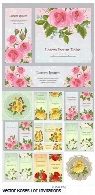 تصاویر وکتور بک گراند های تزئینی گل رز برای کارت دعوتVector Backgrounds With Roses For Invitations