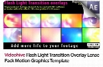 قالب آماده موشن گرافیک 10 ترانزیشن افکت های نورانی رنگی لنز دوربین از ویدئوهایوVideohive Flash Light Transition Overlay Lense Pack Motion Graphics Template