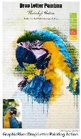 اکشن فتوشاپ تبدیل تصاویر به نقاشی آبرنگی روی کاغذ به همراه آموزش ویدئویی از گرافیک ریورGraphicRiver Drop Letter Painting Action