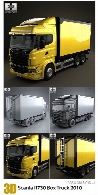 مدل آماده سه بعدی تریلی اسکانیاScania R730 Box Truck 2010 3D