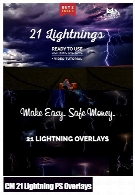 21 تصویر کلیپ آرت رعد و برق برای فتوشاپCM 21 Lightning Photoshop Overlays
